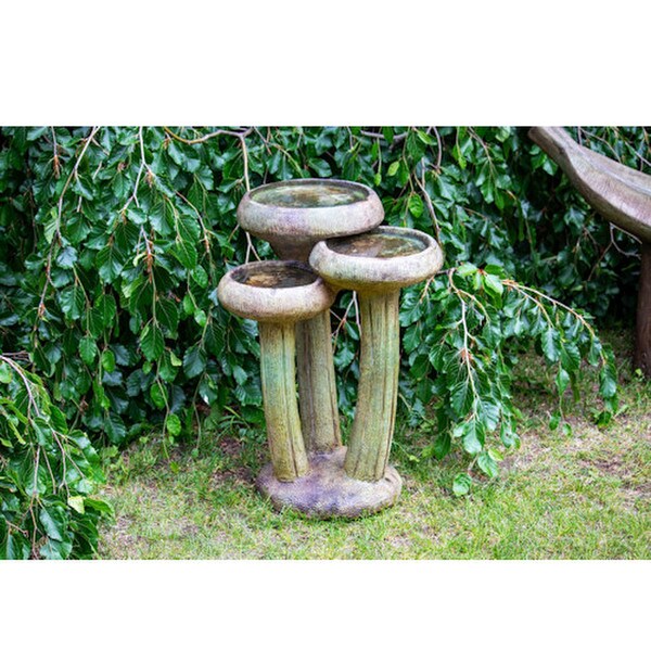 Three Water Lilies Birdbath Unique Designs Cement Lily Bowls Stone